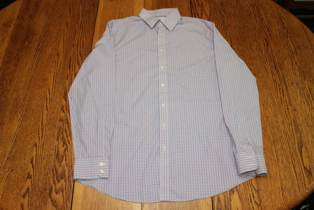 Charles Tyrwhitt Shirt Mens 17 Slim Fit Check‎ Button Up Long Sleeve Dress Shirt